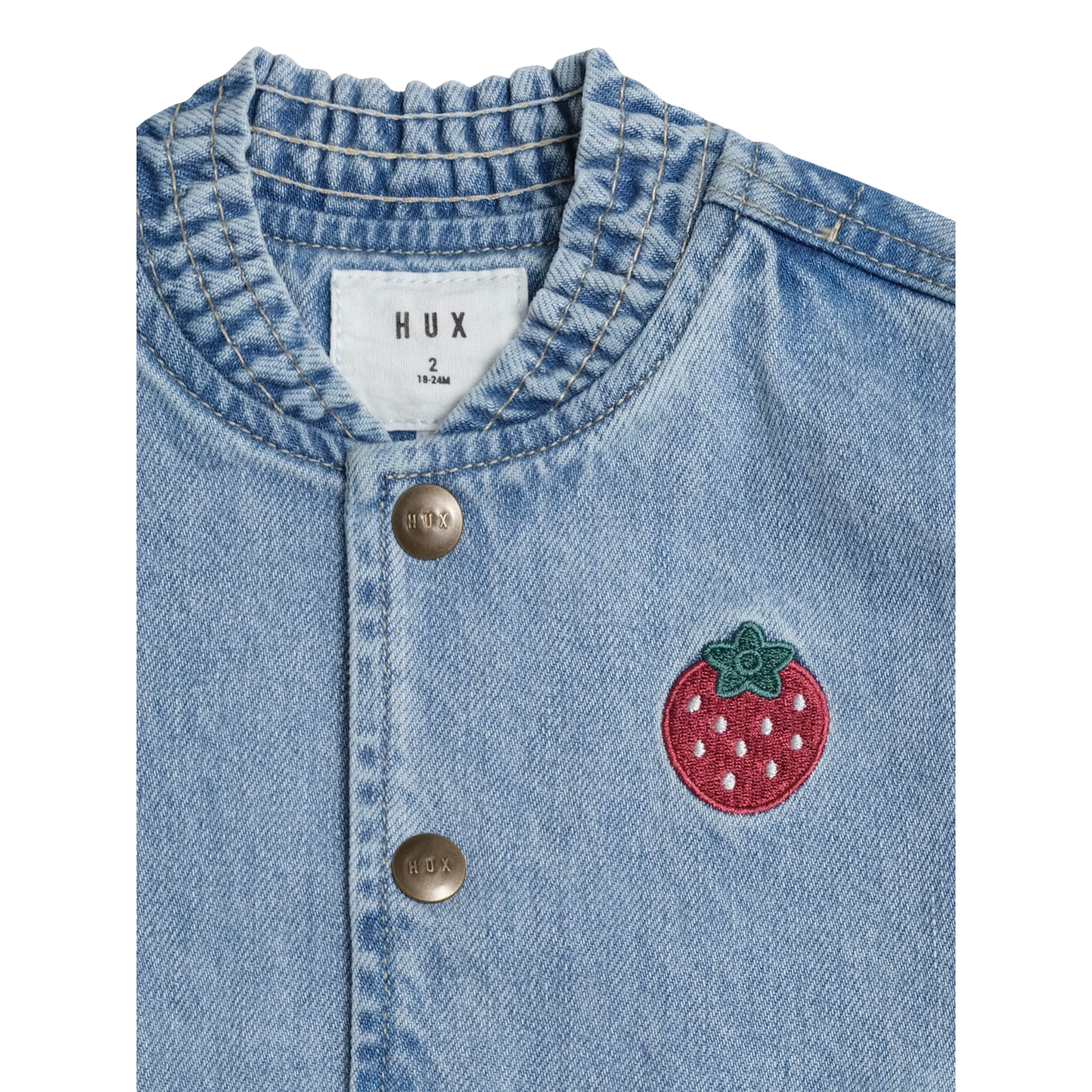Huxbaby Dreamy Denim Strawberry Bomber Canterbury Kids