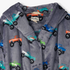 Hatley Monster Trucks Fuzzy Fleece Robe - Folkstone Gray