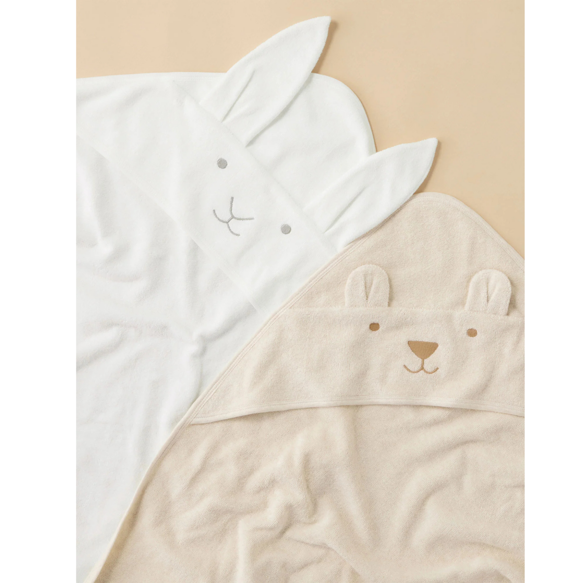 Purebaby Bunny Hooded Towel - Vanilla Bunny