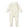 Wilson &amp; Frenchy Piney Pals Organic Pointelle Zipsuit with Feet - Piney Pals