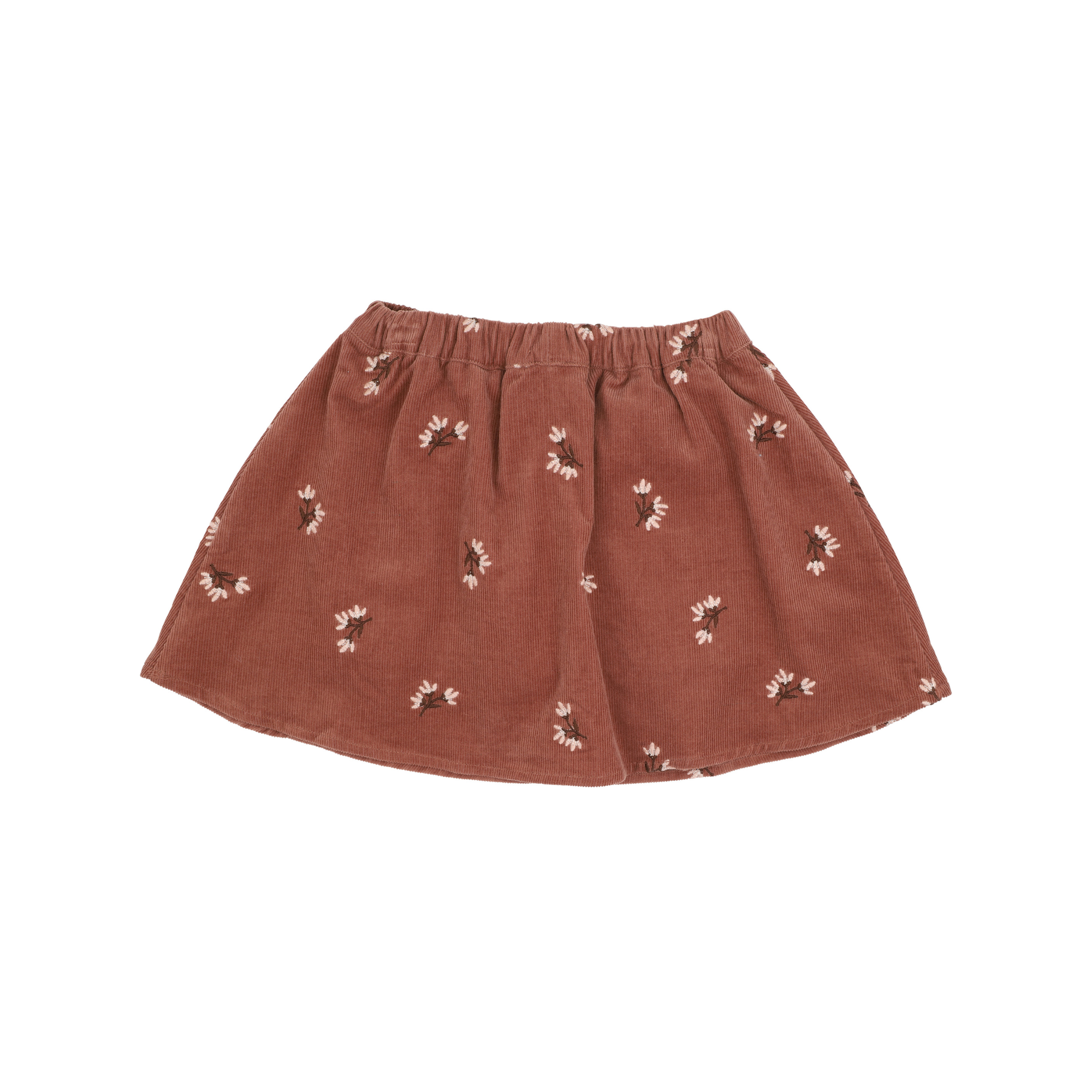 Fox &amp; Finch Wild garden emb. Skirt w shorts - Auburn brown