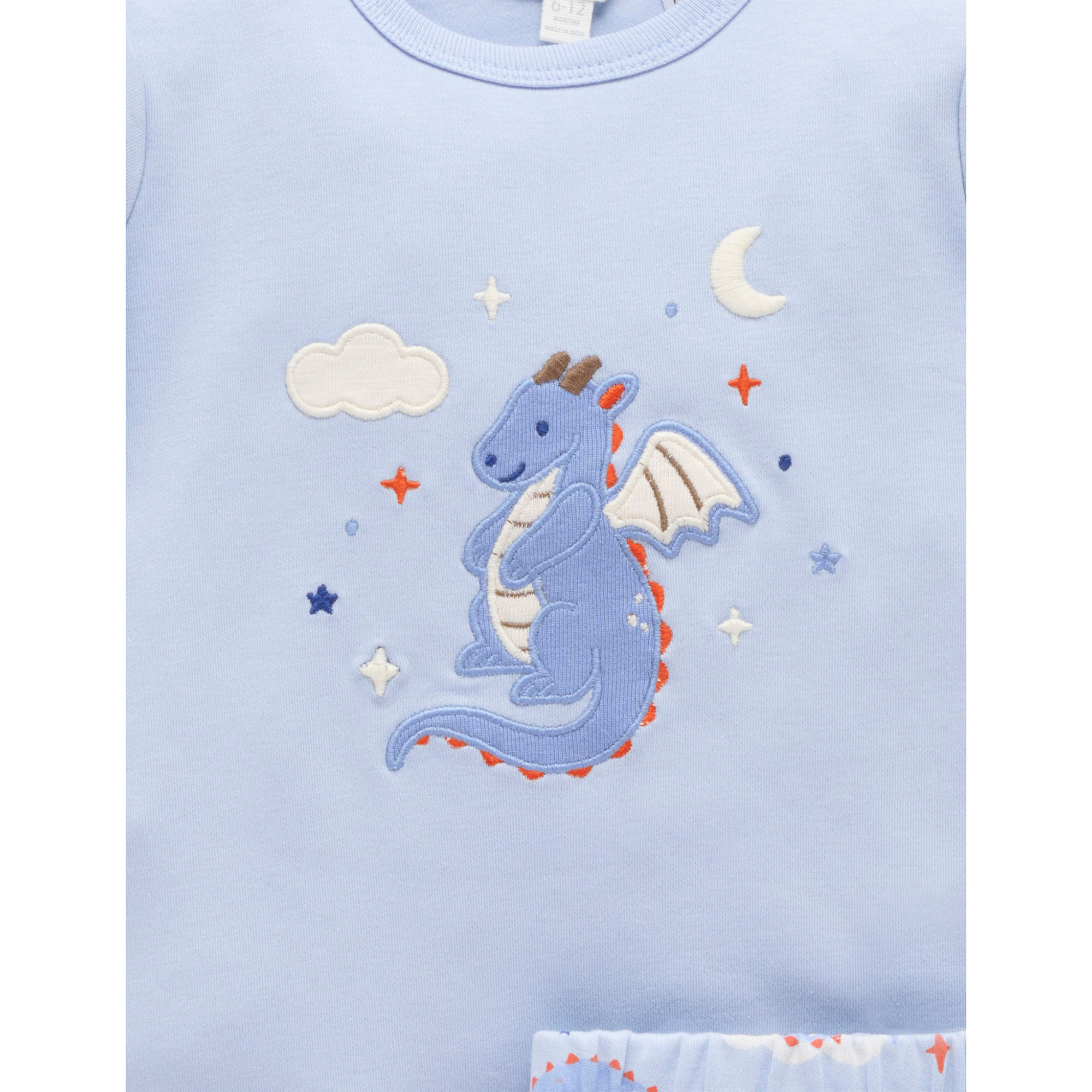 Purebaby Thick PJ Set - Sleeping Dragon Print