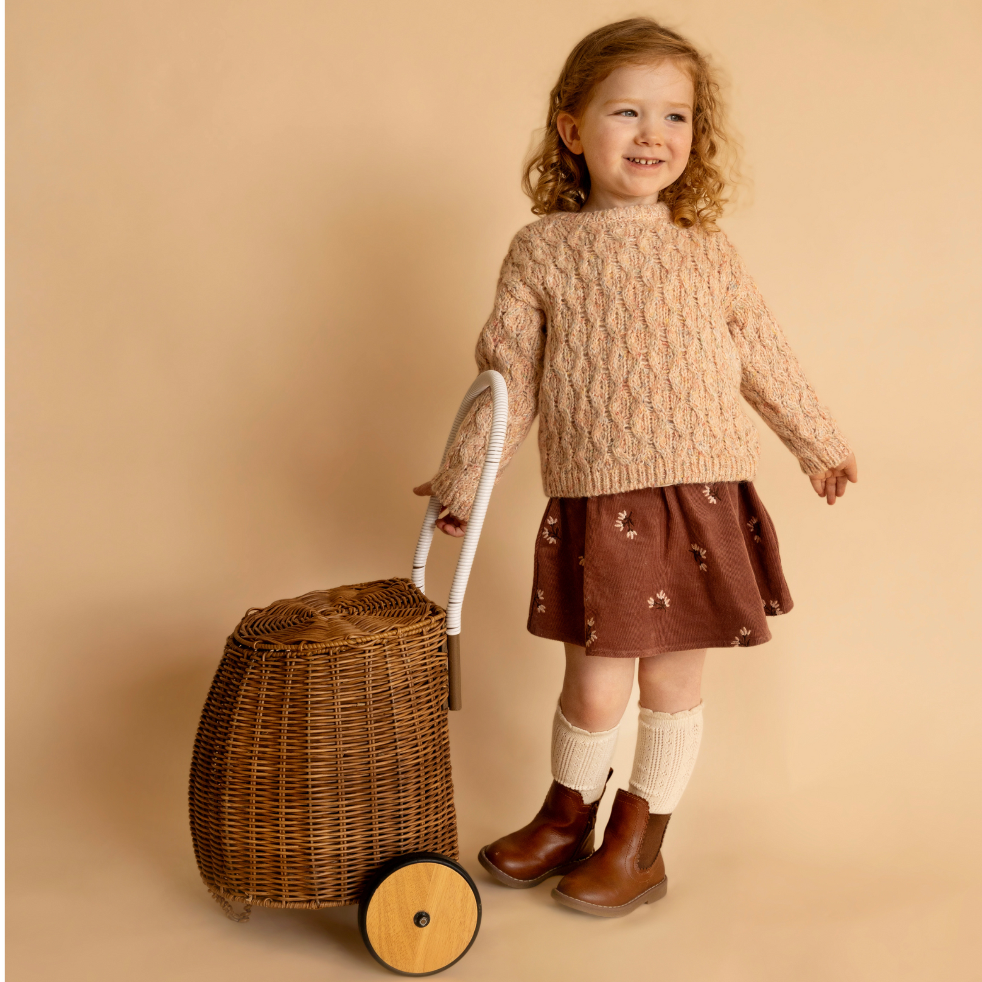 Fox &amp; Finch Wild garden emb. Skirt w shorts - Auburn brown