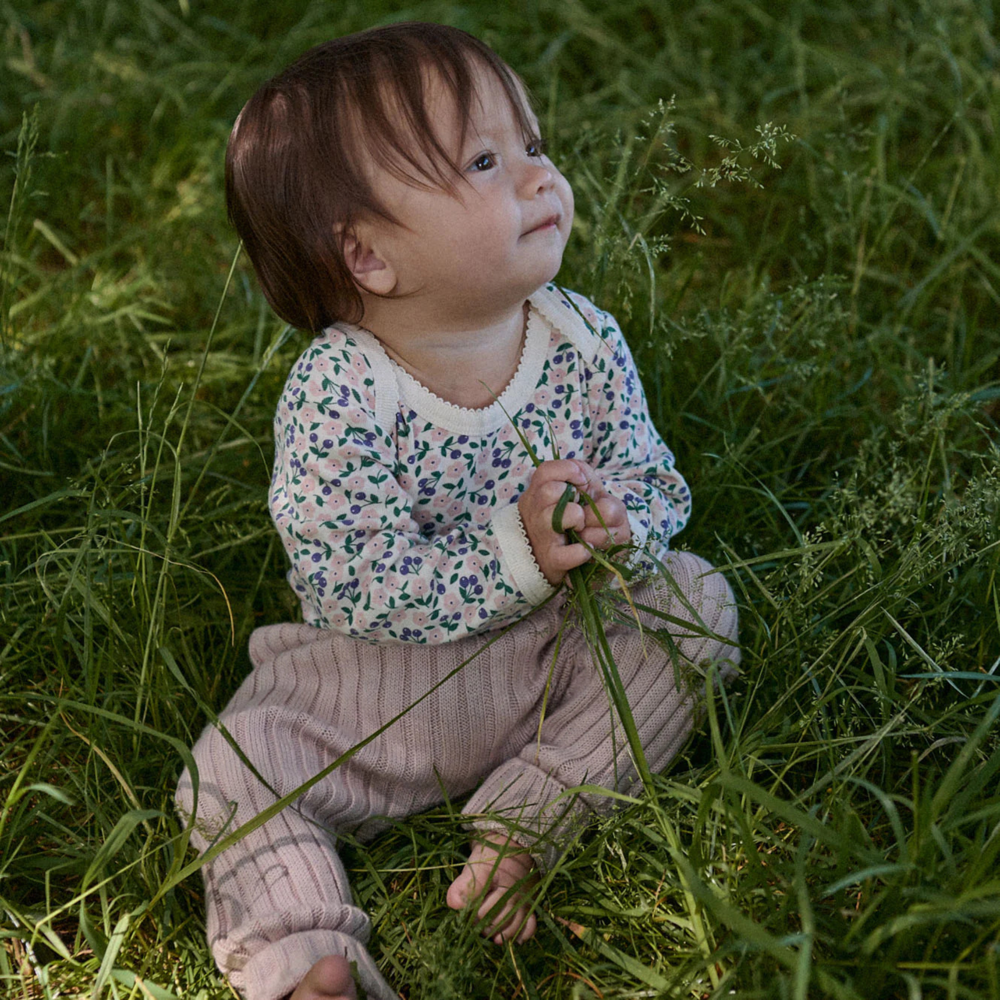 Nature Baby Lou Pants Cotton Knit - Rose Dust