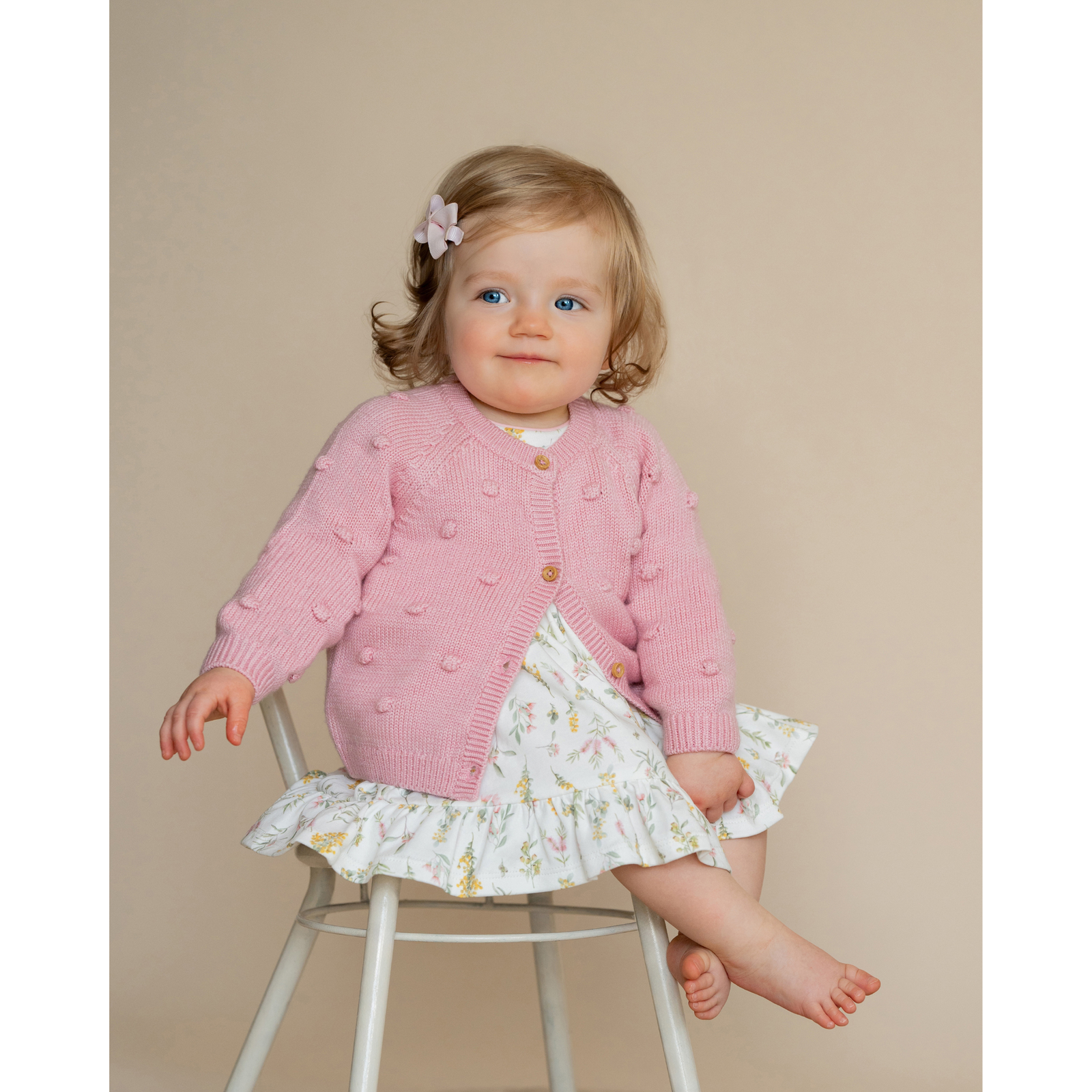 Bebe Charlie bobble knitted cardigan - Blossom