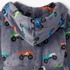 Hatley Monster Trucks Fuzzy Fleece Robe - Folkstone Gray