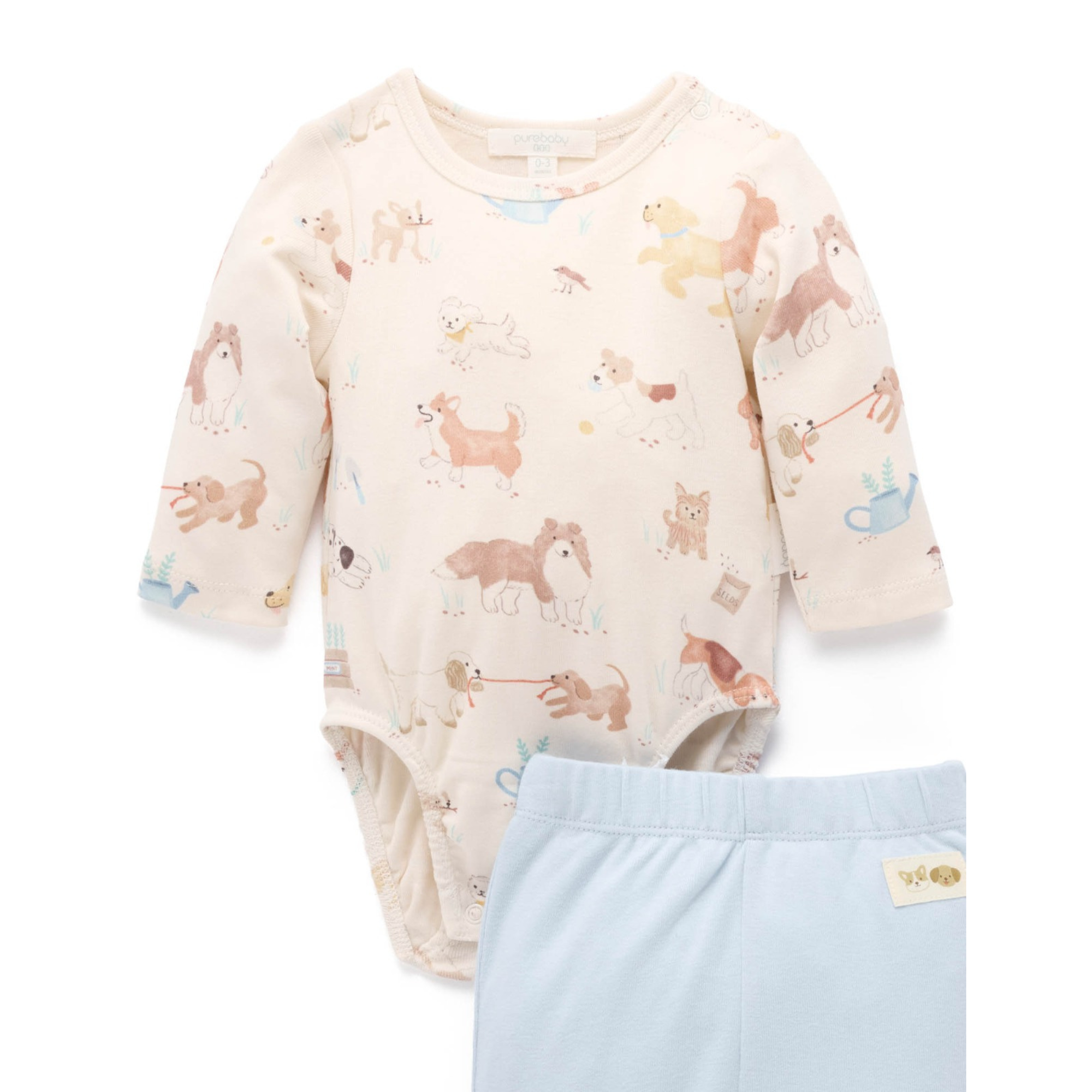 Purebaby 3 Piece Gift Set - Garden Puppy
