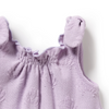 Wilson &amp; Frenchy Lavender Shells Organic Terry Tie Playsuit - Lavender Shells