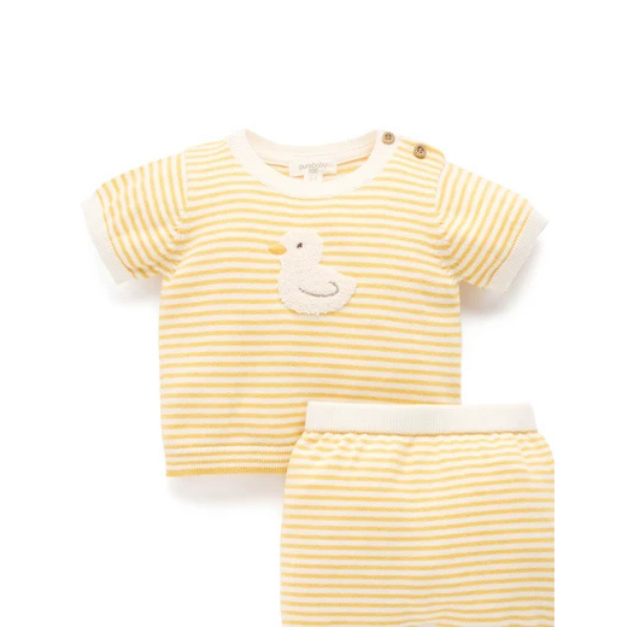 Purebaby Knitted Goose Set - Lemon Stripe
