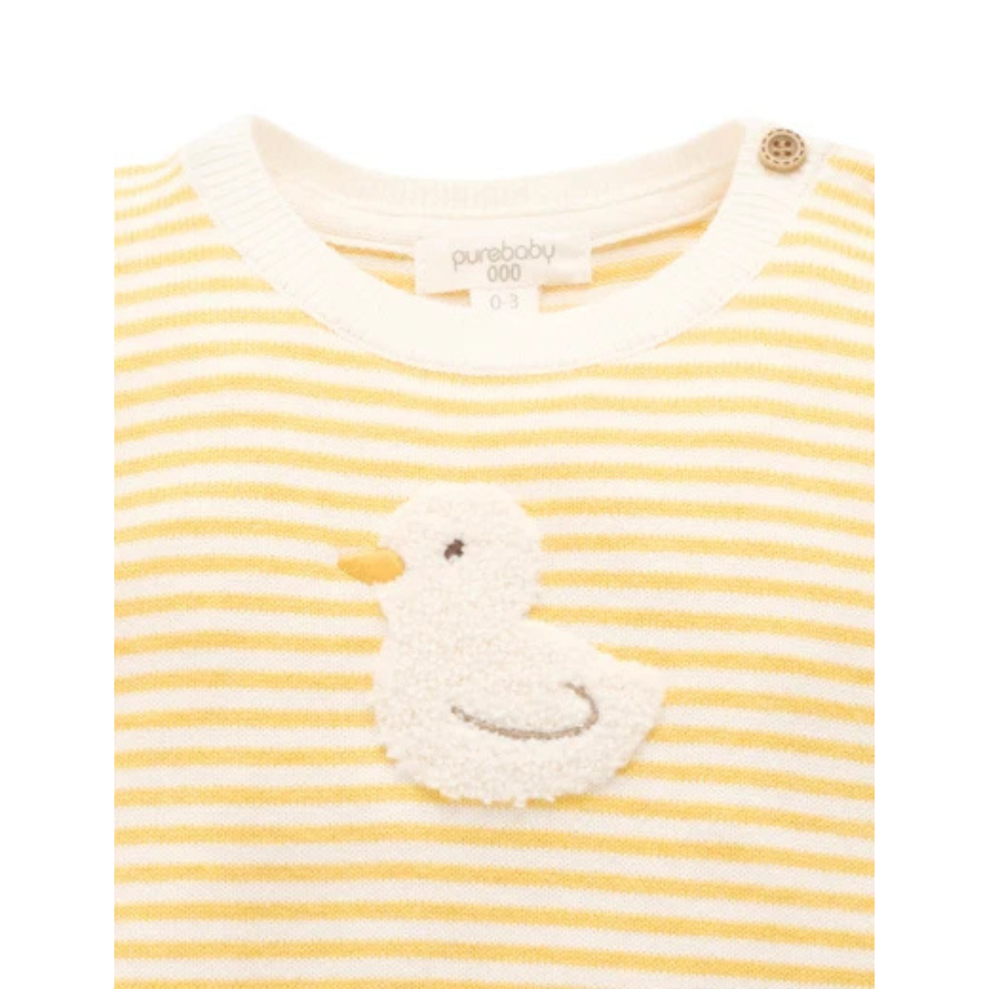 Purebaby Knitted Goose Set - Lemon Stripe