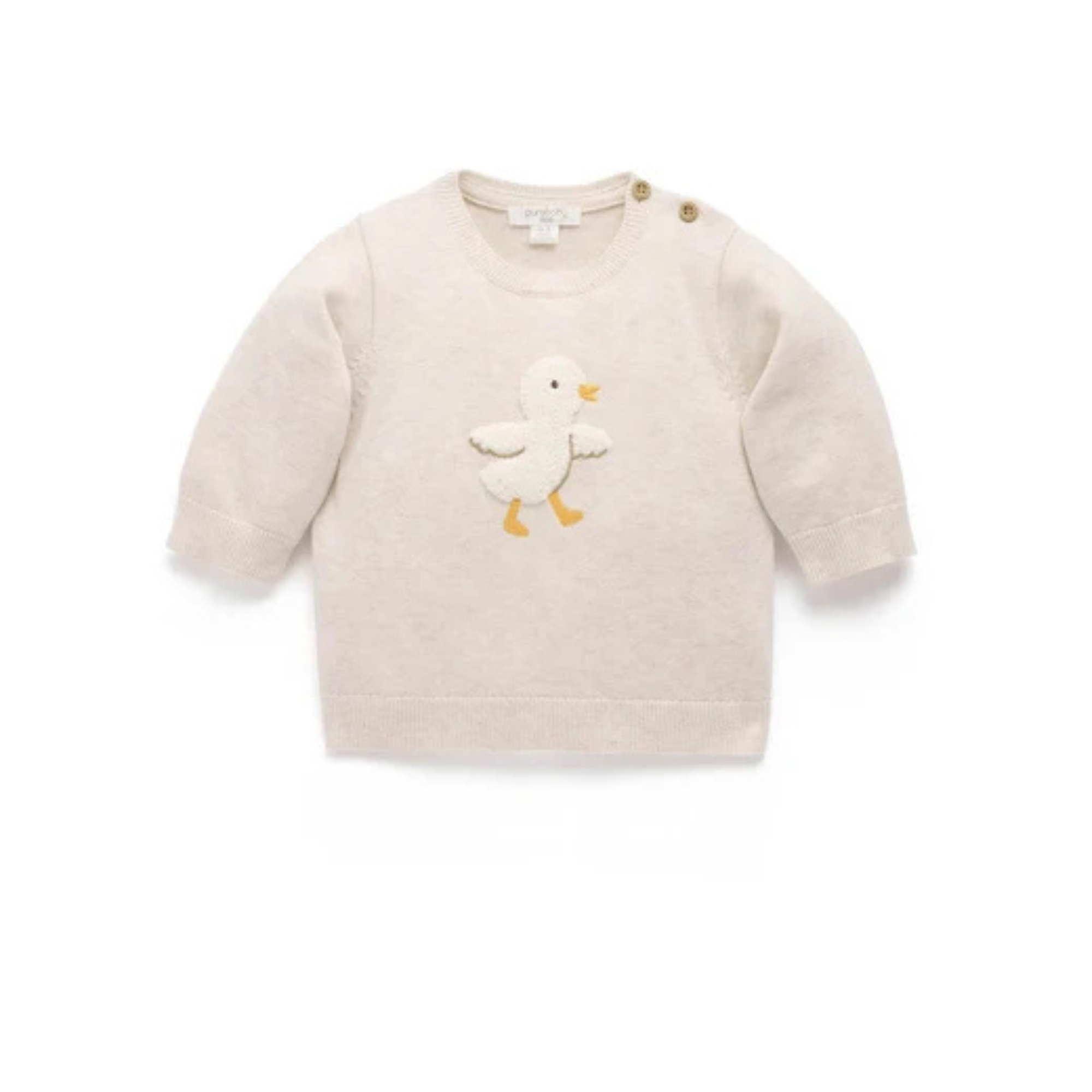 Purebaby Chenille Embroidered Jumper - Wheat Melange