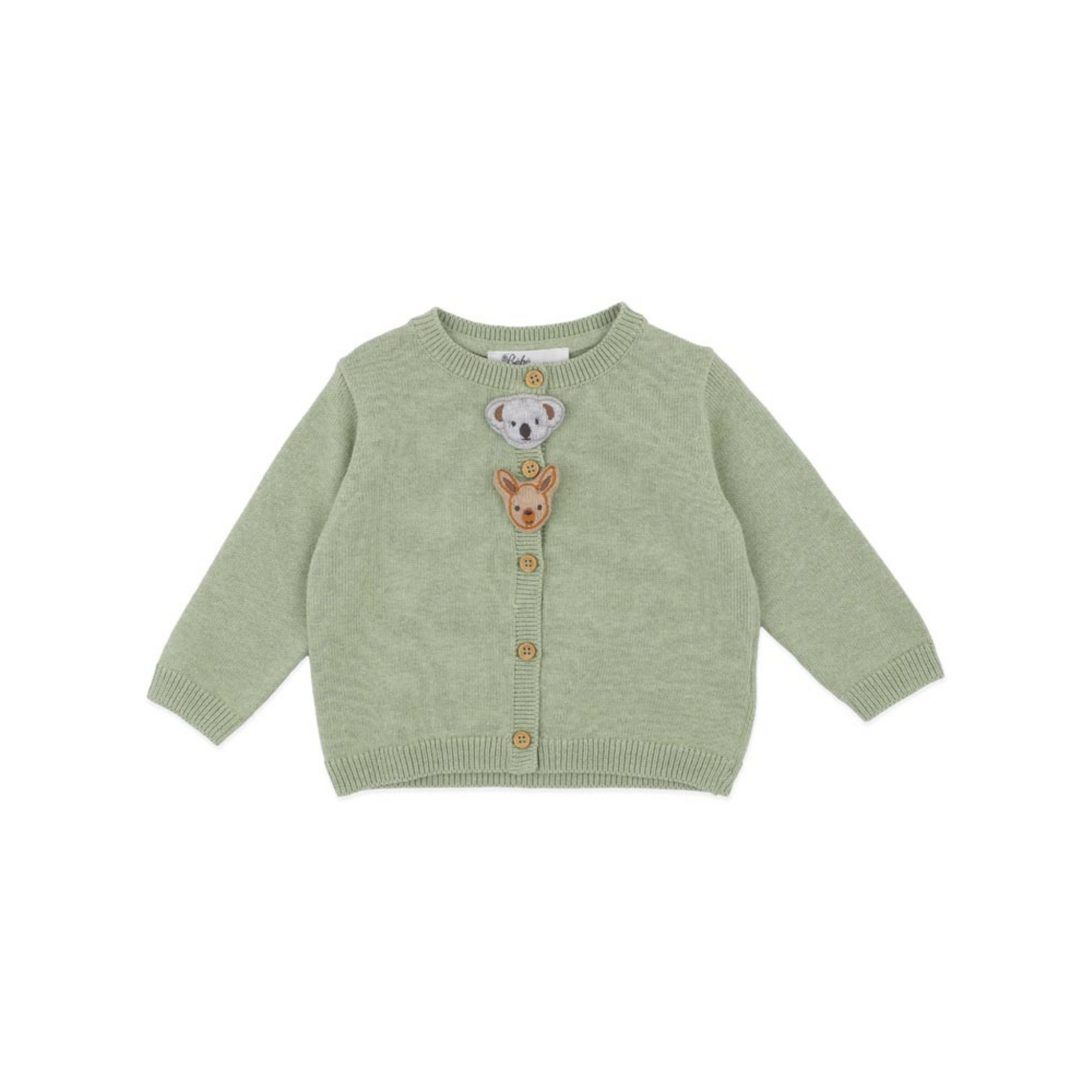 Bebe Australiana Organic Novelty Cardigan - Leaf Green