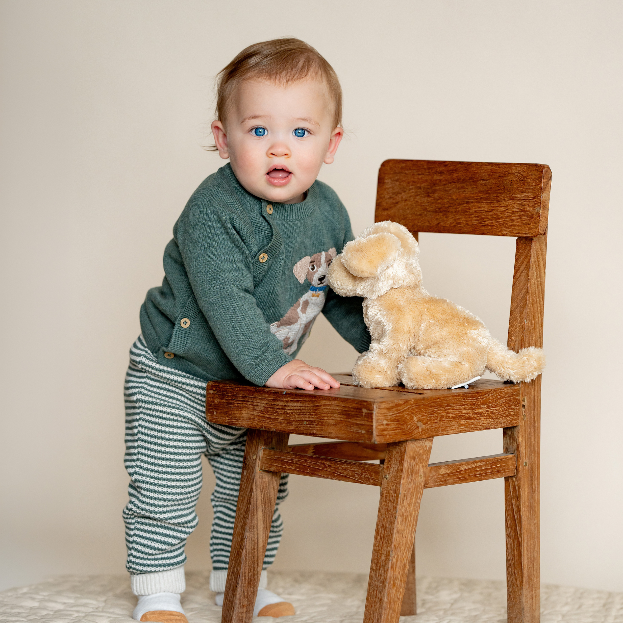 Bebe Otto Stripe Organic Knitted Leggings - Stripe