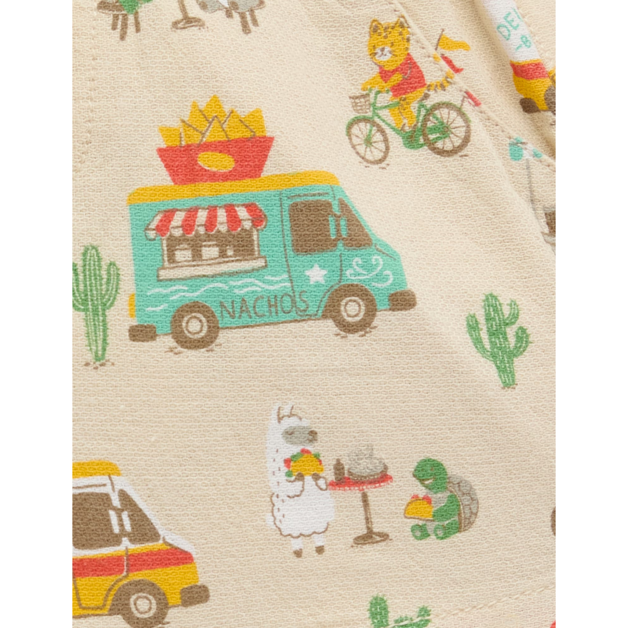 Purebaby Pull on Printed Short - Taco Truck Print