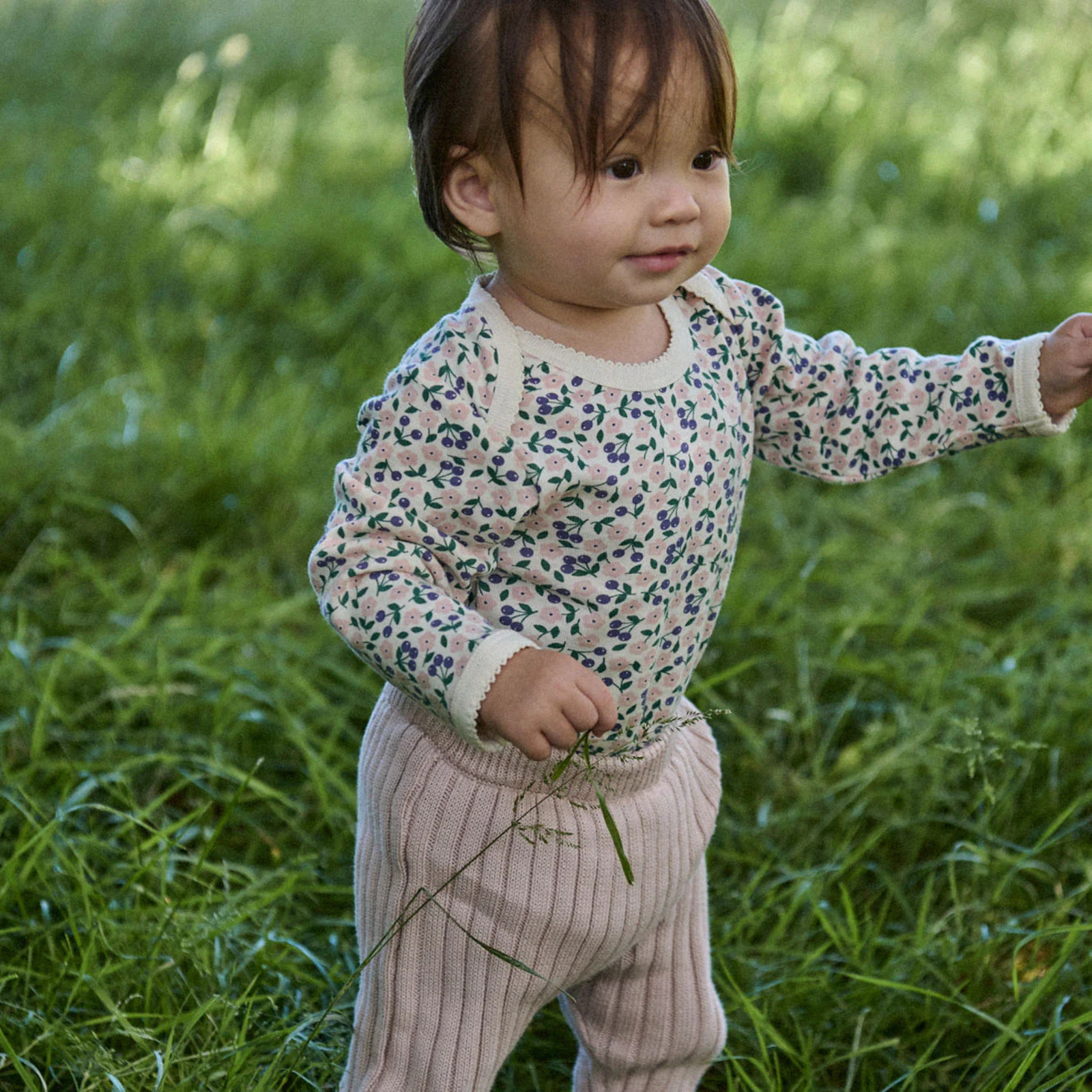Nature Baby Lou Pants Cotton Knit - Rose Dust