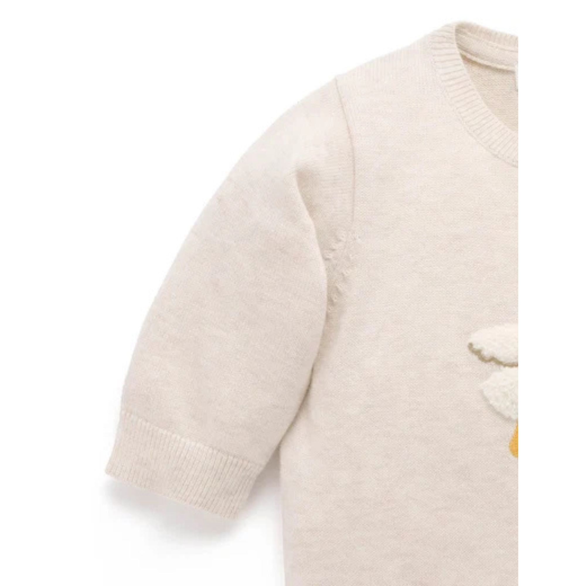 Purebaby Chenille Embroidered Jumper - Wheat Melange