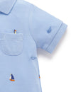 Purebaby Polo Growsuit - Yacht Broderie