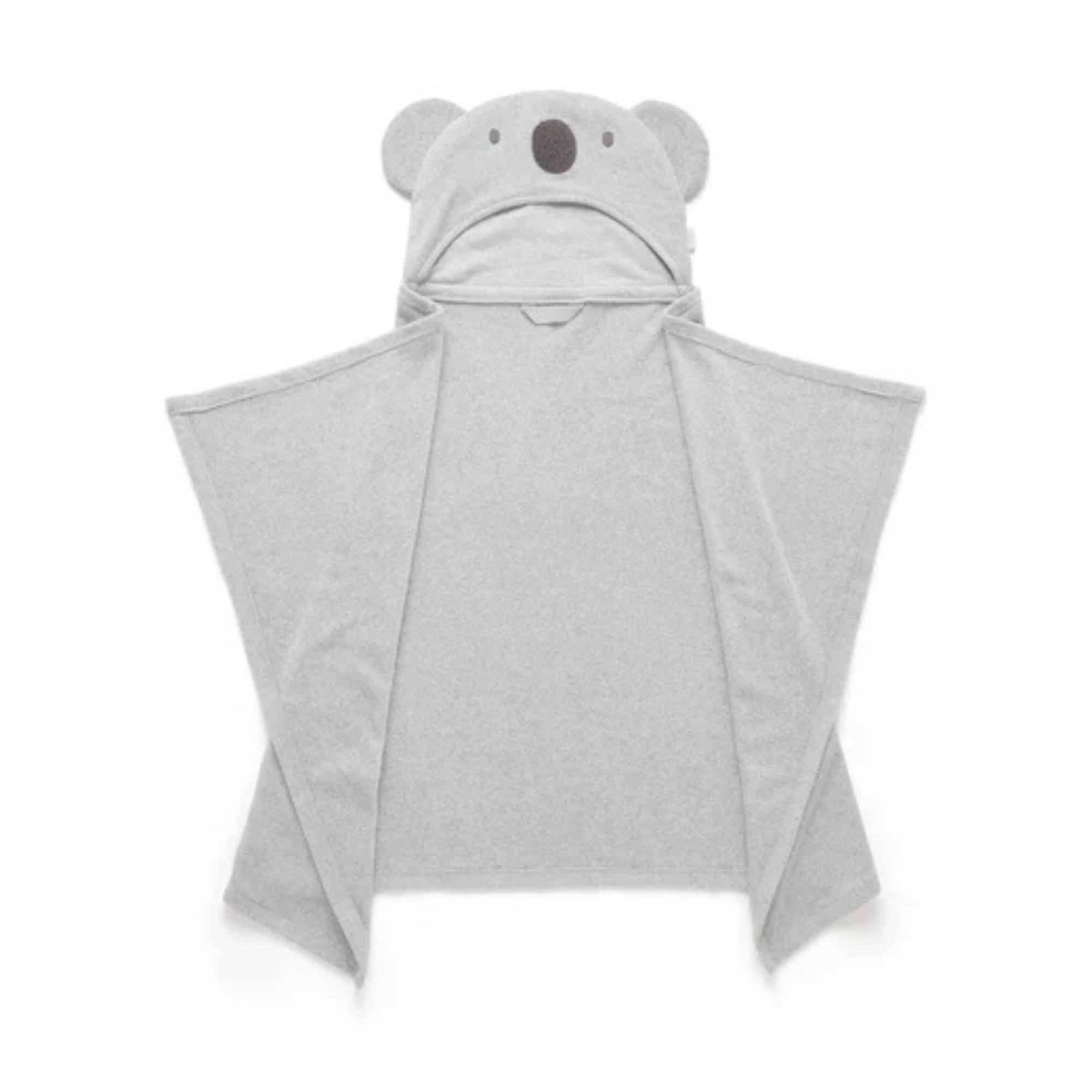 Purebaby Hooded Towel Koala - Pale Grey Melange