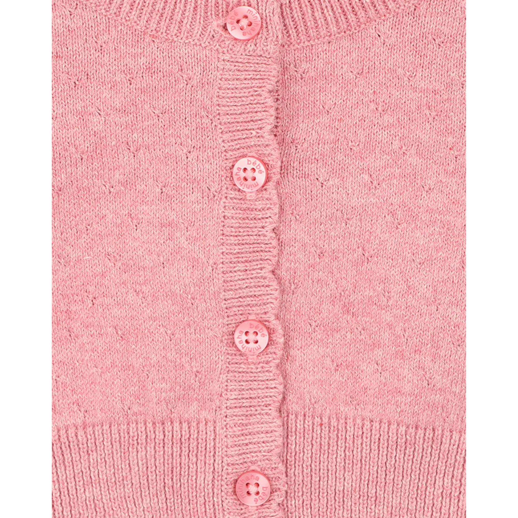 Bebe Anya Organic Cropped Cardigan - Coral Pink