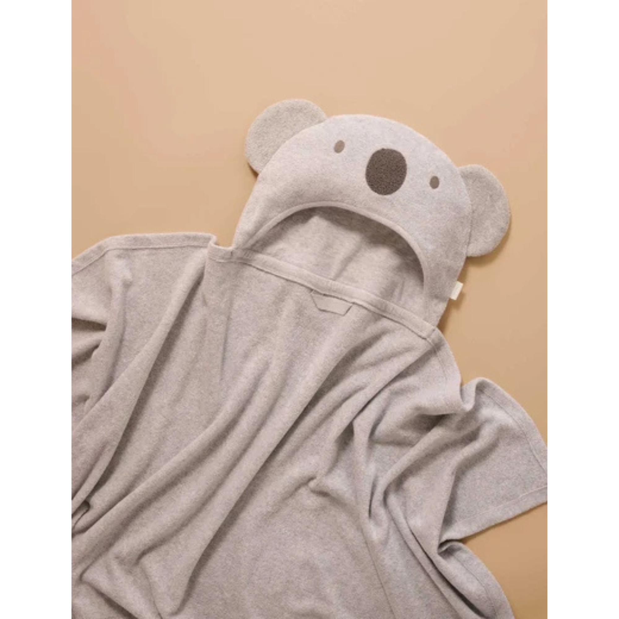 Purebaby Hooded Towel Koala - Pale Grey Melange