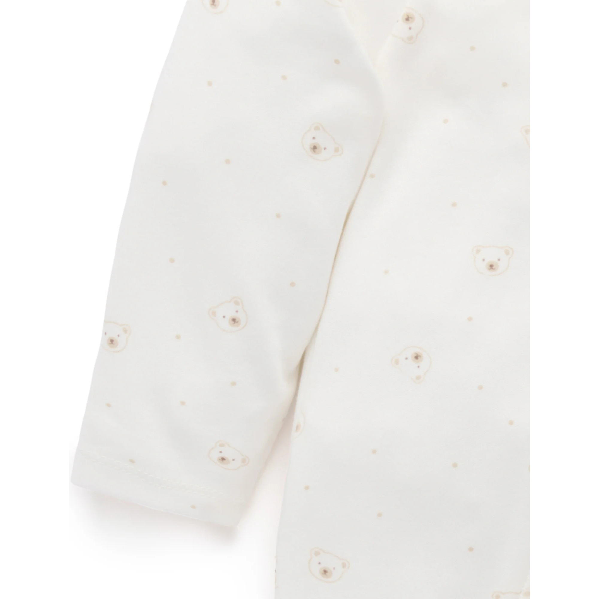 Purebaby Zip Growsuit &amp; Hat Set - Vanilla Bear