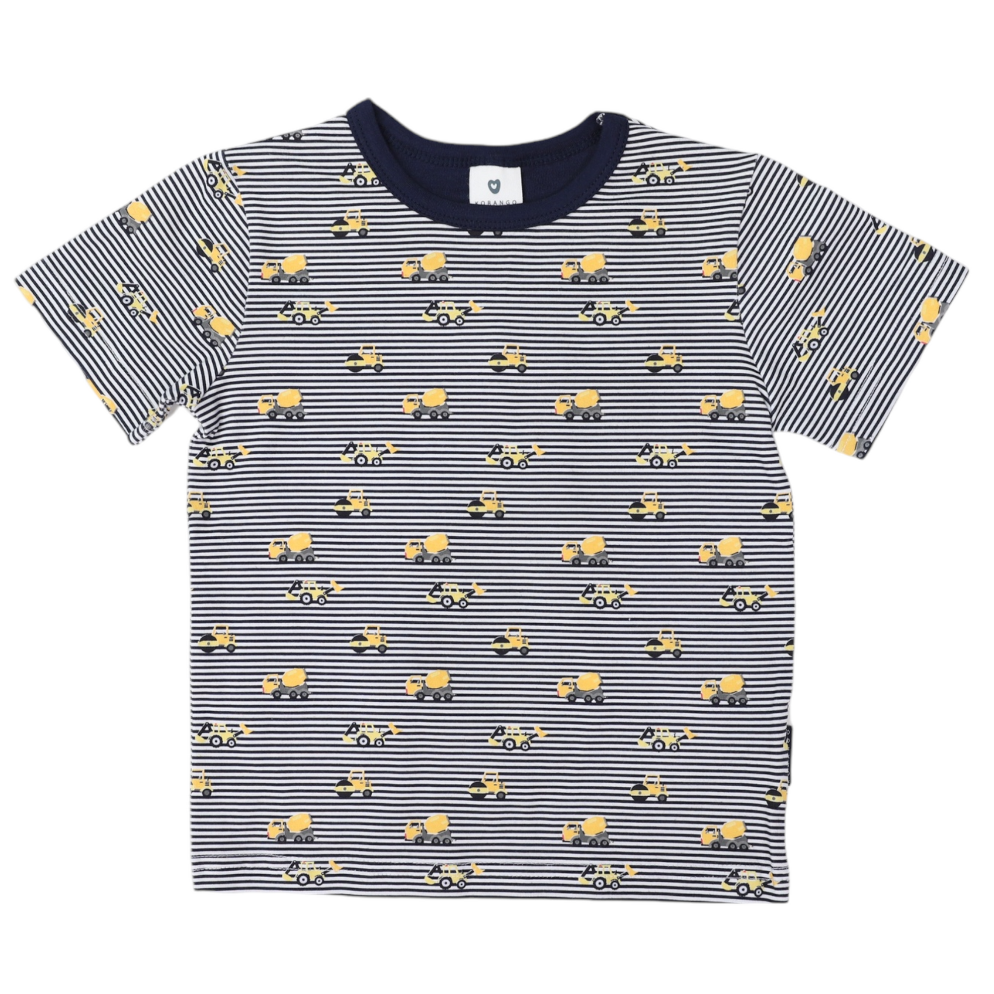 Korango Trucks and Diggers Print Tee - Navy