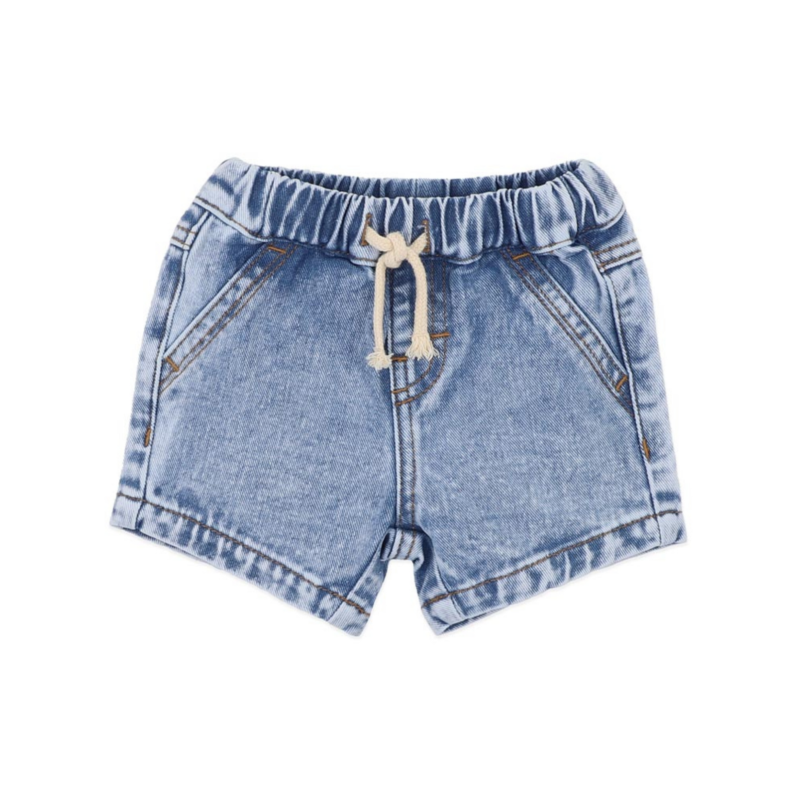 Fox & Finch Boys Acid Wash Denim Shorts - Light Denim