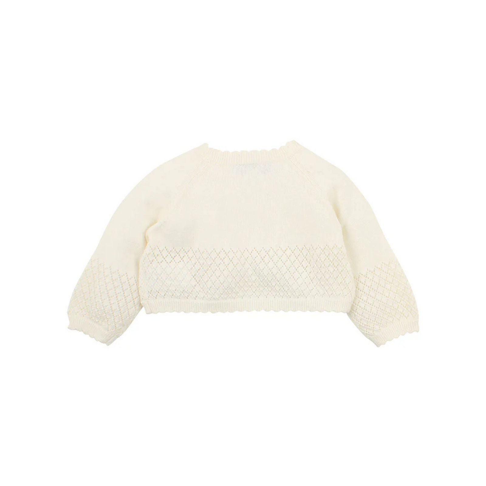 Bebe Pointelle Organic Cotton Cardigan - White