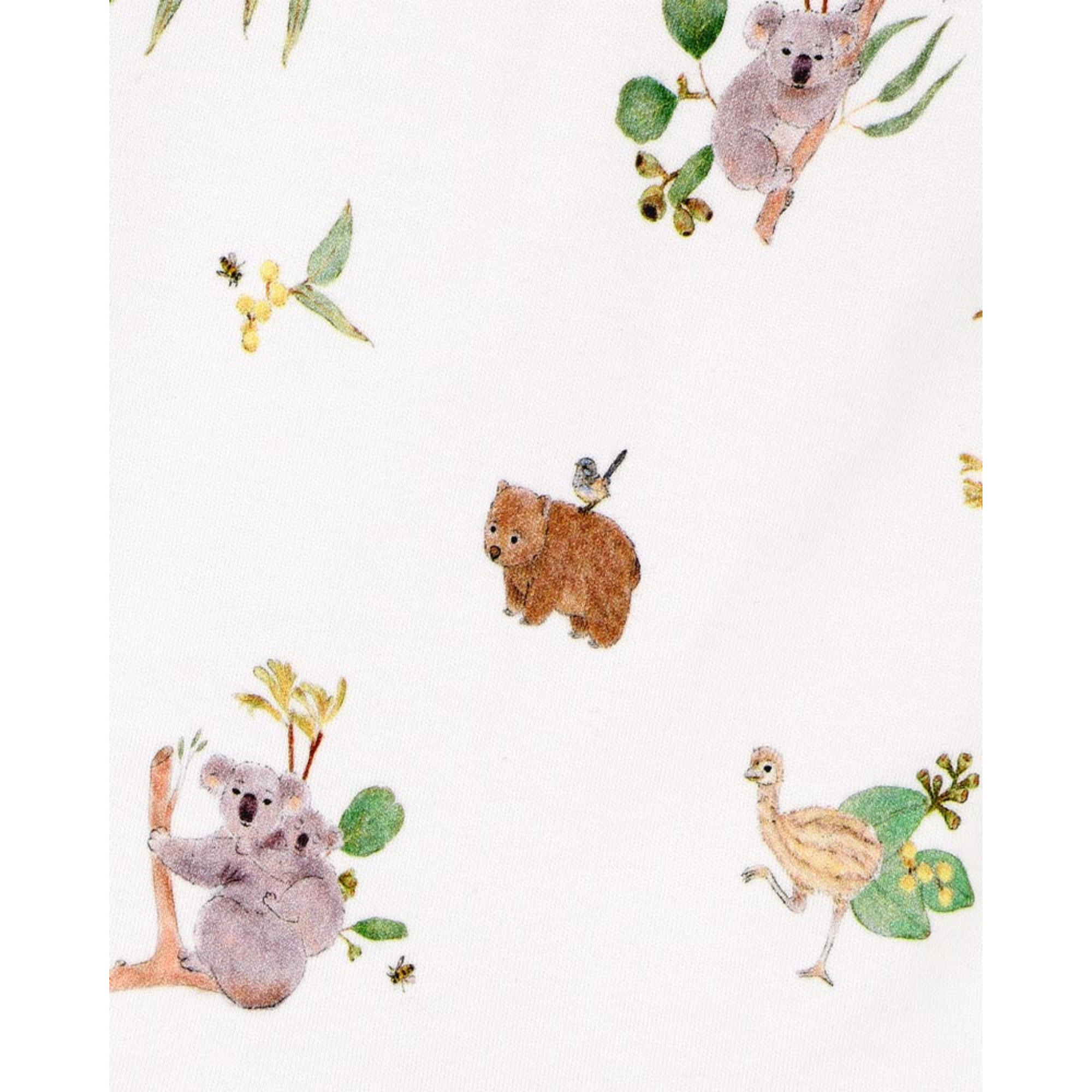 Bebe Australiana Organic Ss Zipsuit - Australiana Print