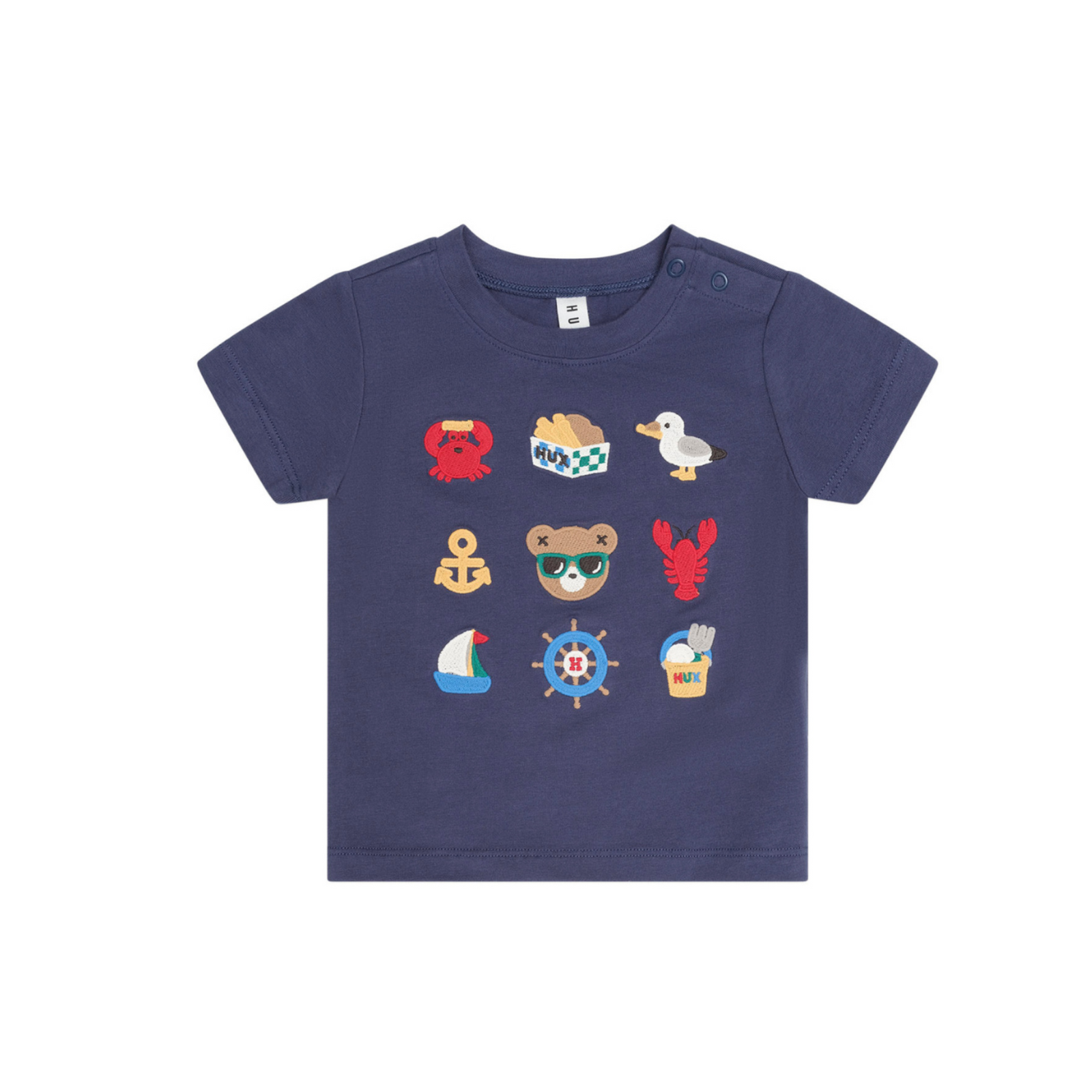Huxbaby 9 Nautical Emb Tee - Ink