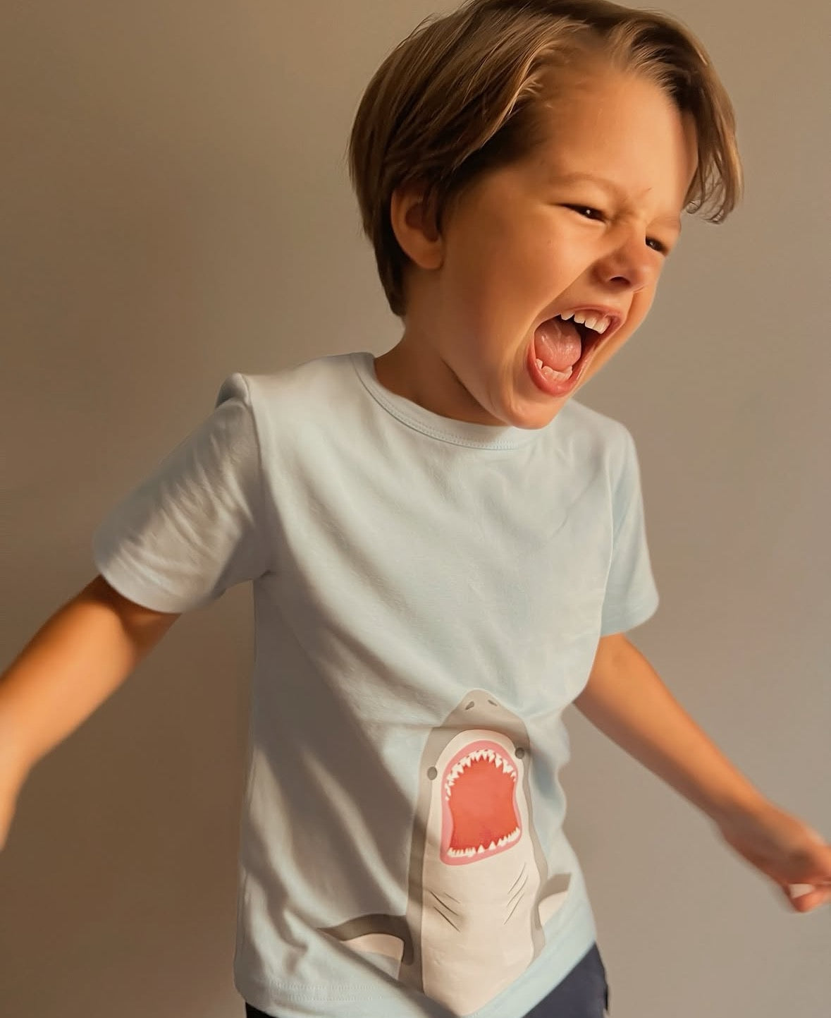 Korango Shark Print Tee - Blue