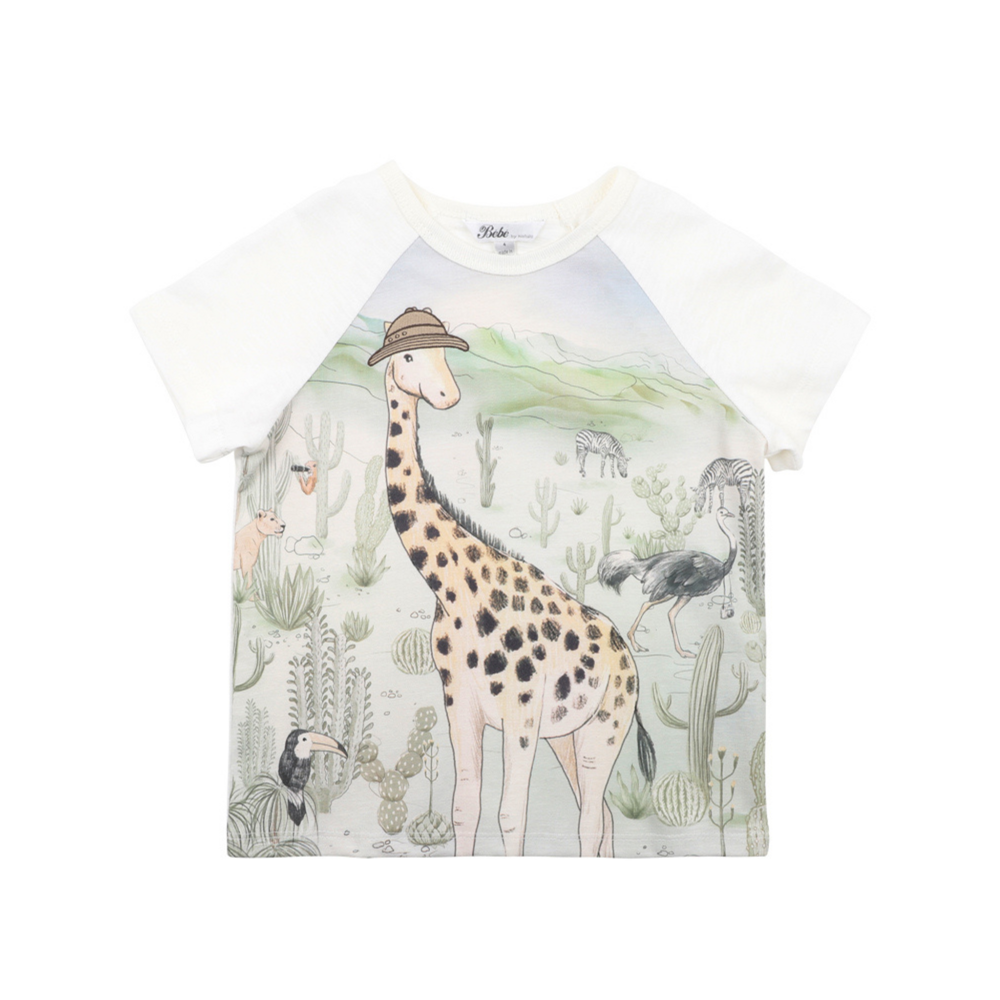 Bebe Ellis Giraffe Tee - Cloud