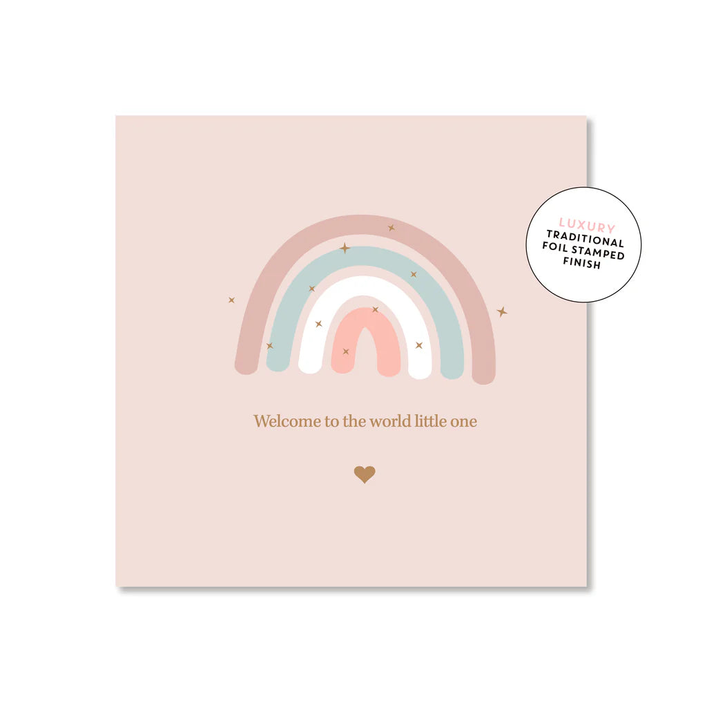 Mini Card Welcome Baby Rainbow