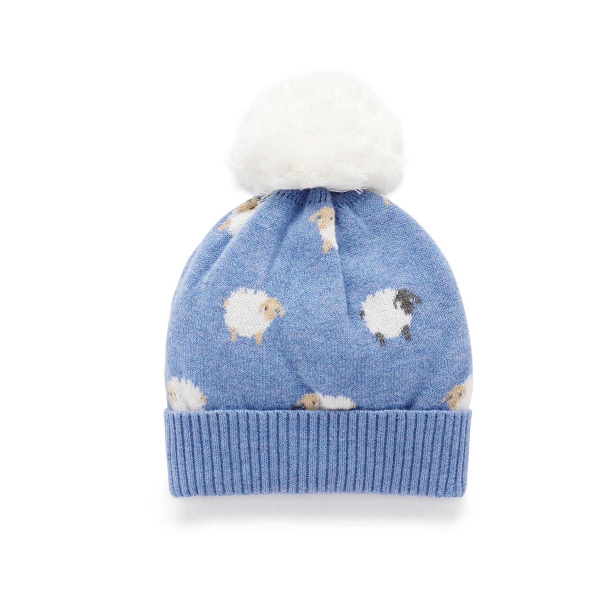 Purebaby On The Farm Beanie - Sheep Jacquard