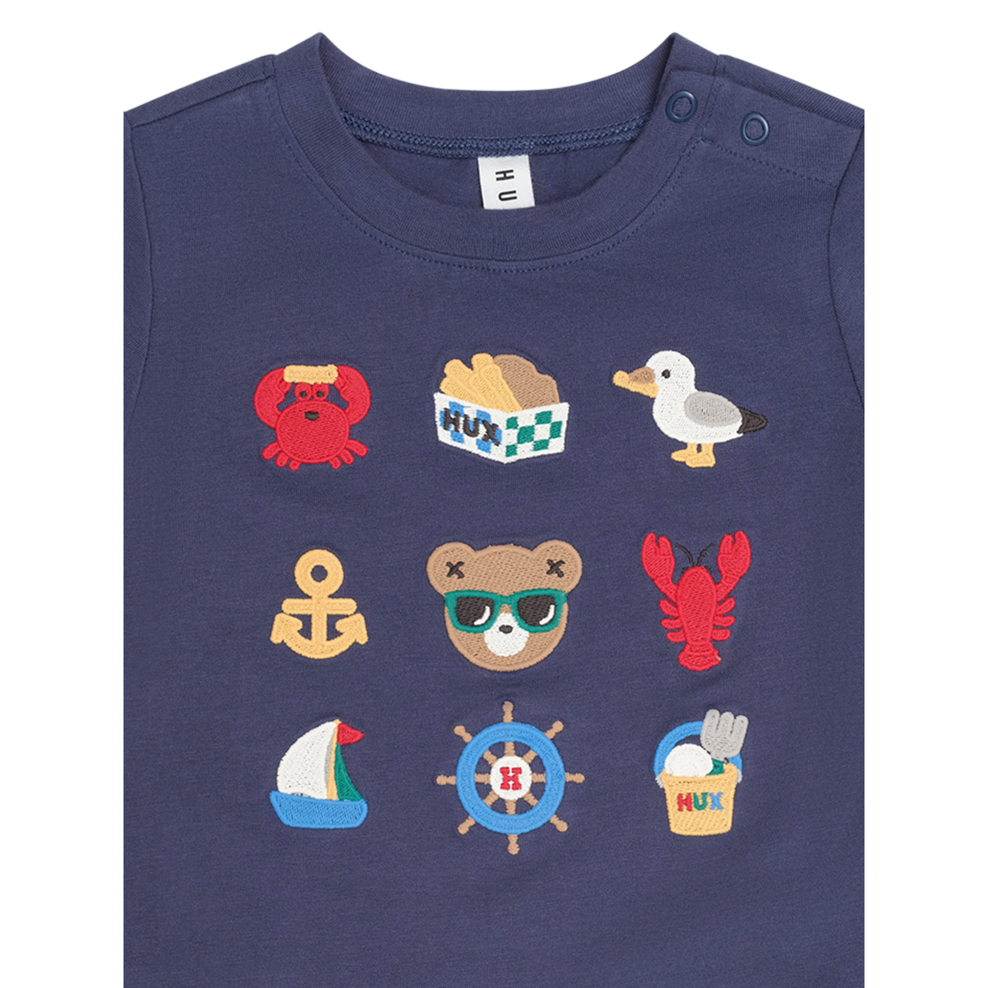 Huxbaby 9 Nautical Emb Tee - Ink