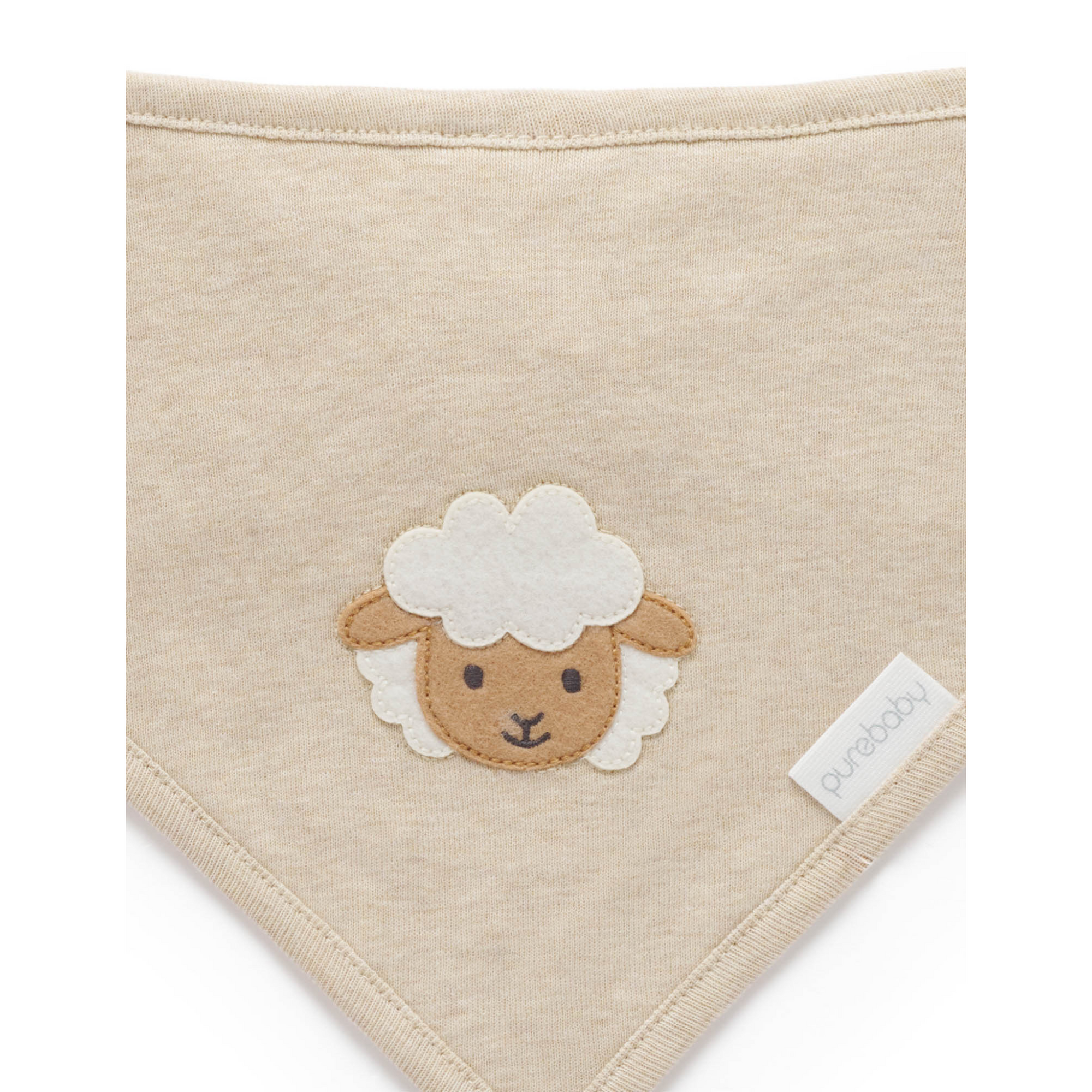 Purebaby Bandana Bib - Almond Melange