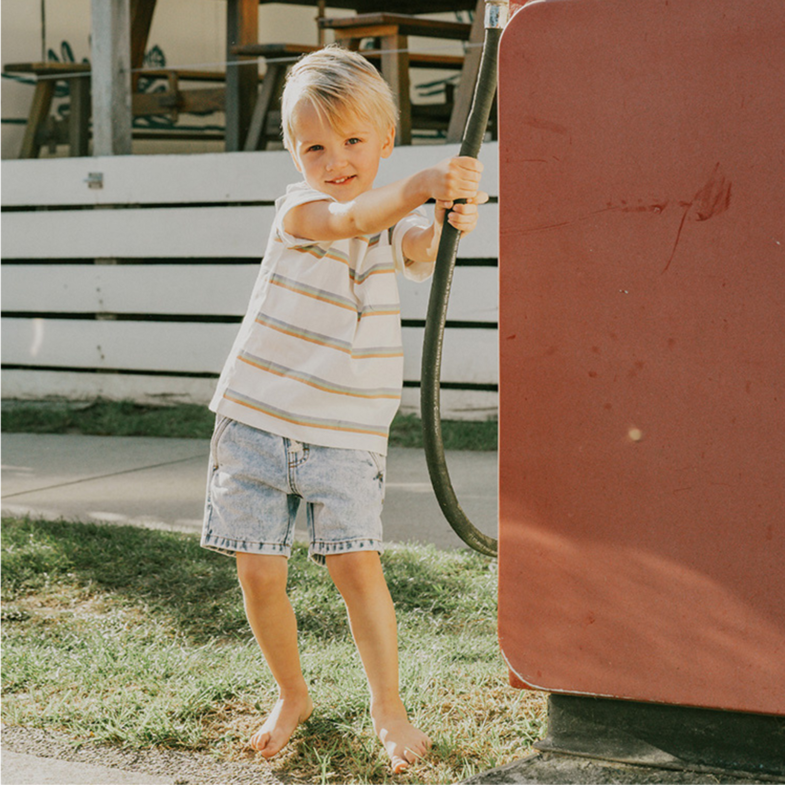 Fox & Finch Boys Acid Wash Denim Shorts - Light Denim