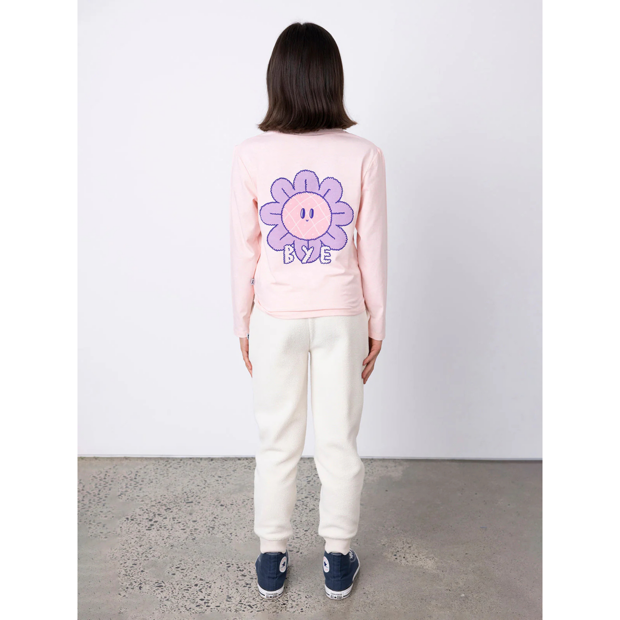 Minti Hello Bye Flower Tee - Pink Marle