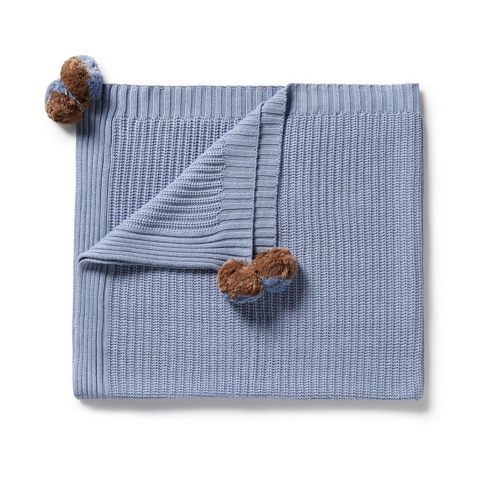 Wilson & Frenchy Blue Speckle Organic Knitted Blanket