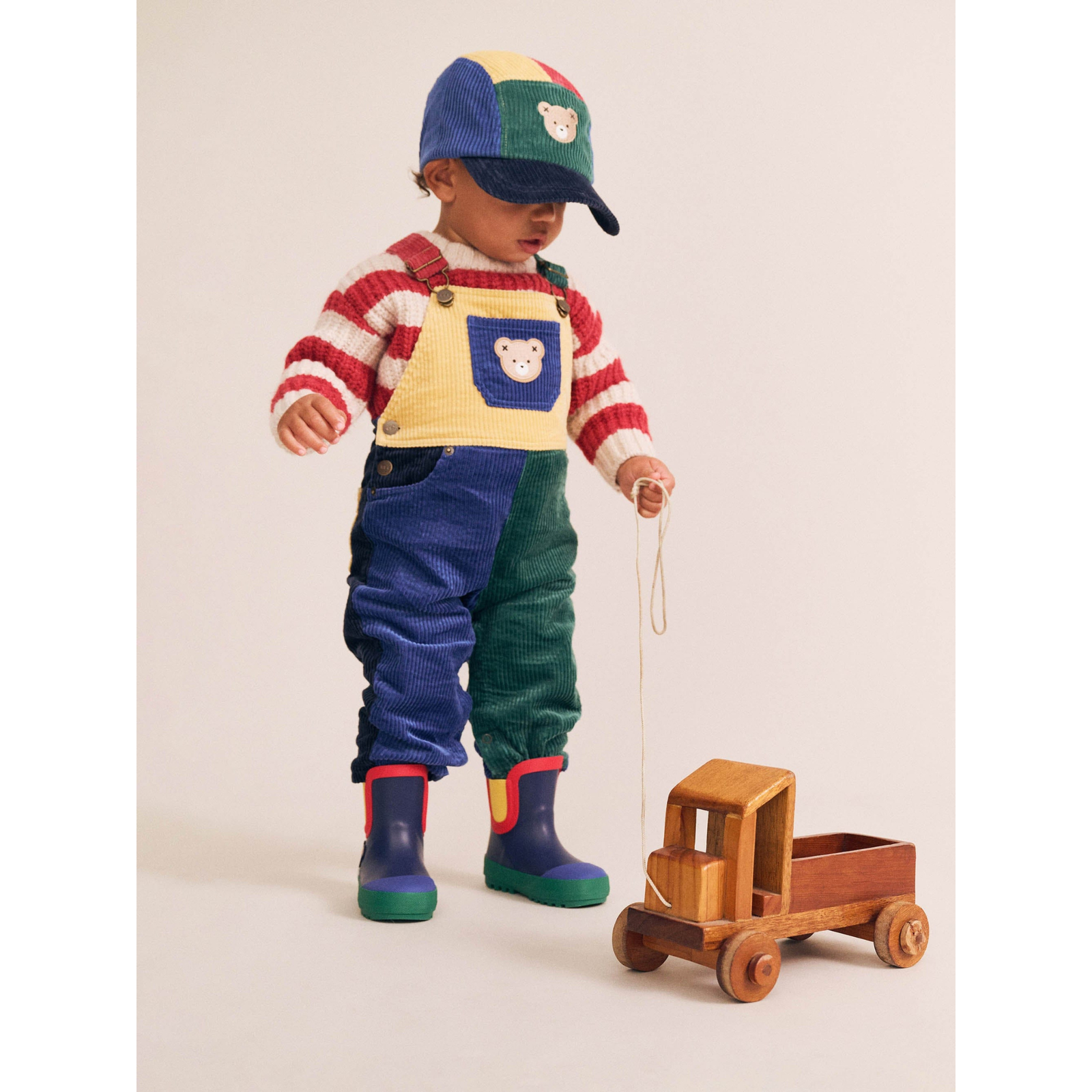 Huxbaby Colour Block Cord Overalls
