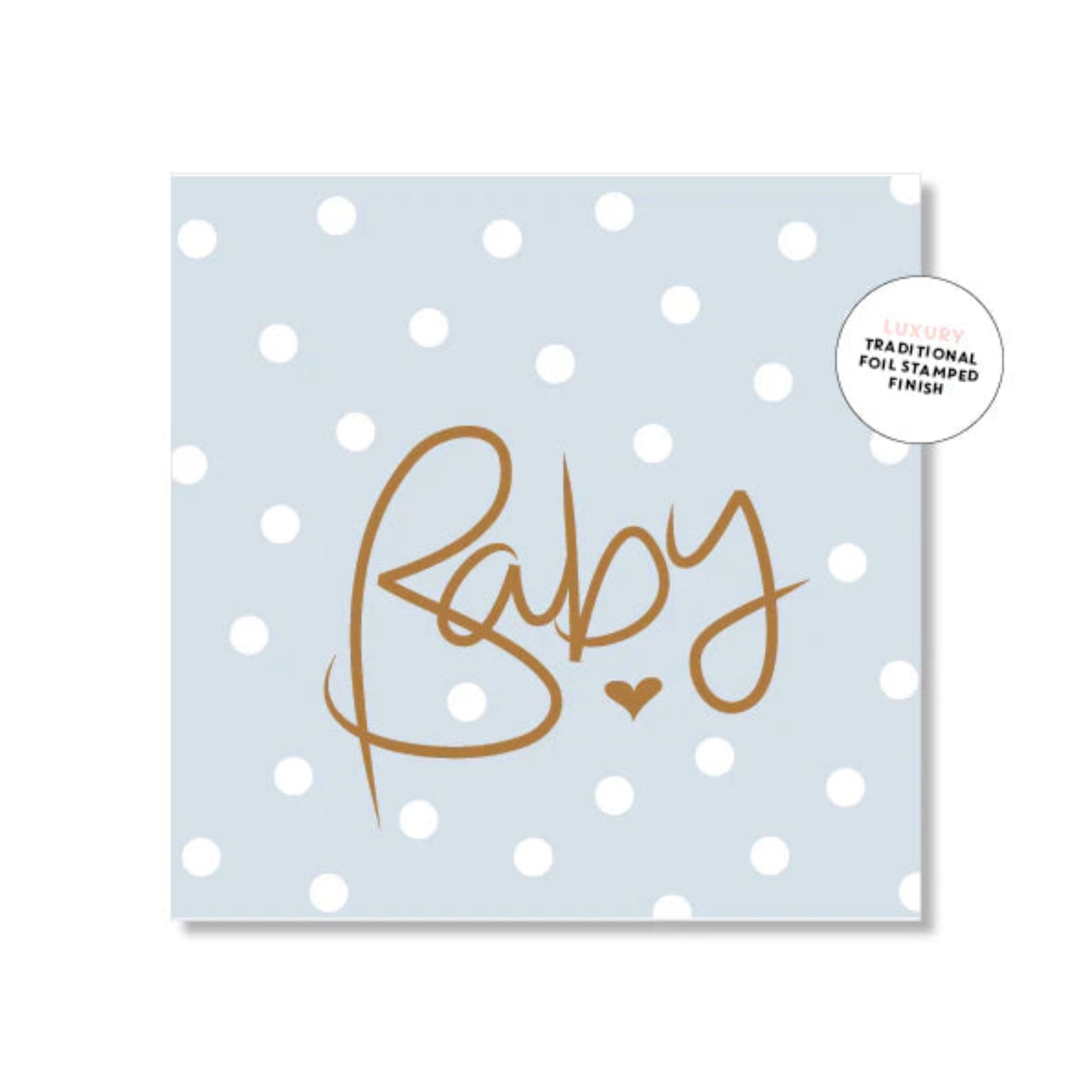 Mini Card - Baby Blue, White Spots