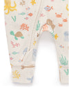 Purebaby Rib Zip Growsuit Happy in the Sea Print