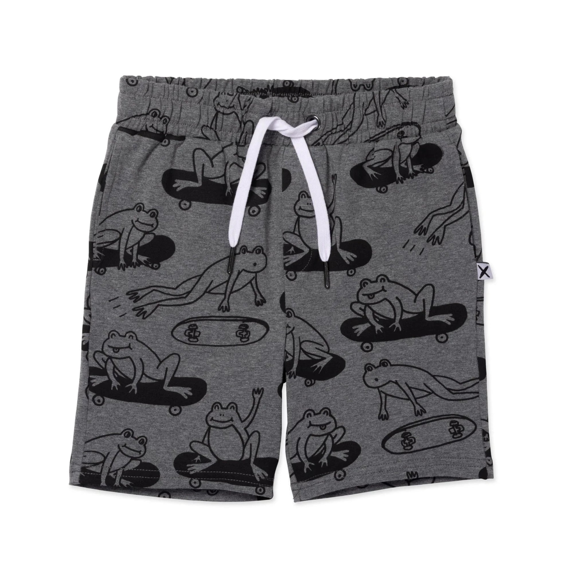 Minti Skate Frogs Short Charcoal Marle