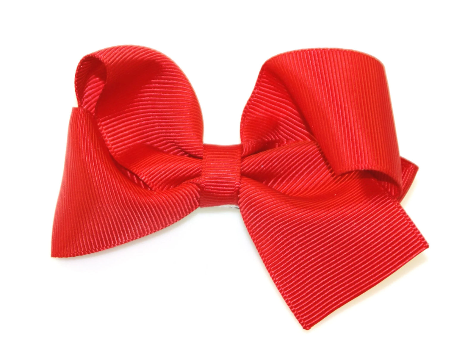 Grosgrain Medium Turned Bow Clip - Red