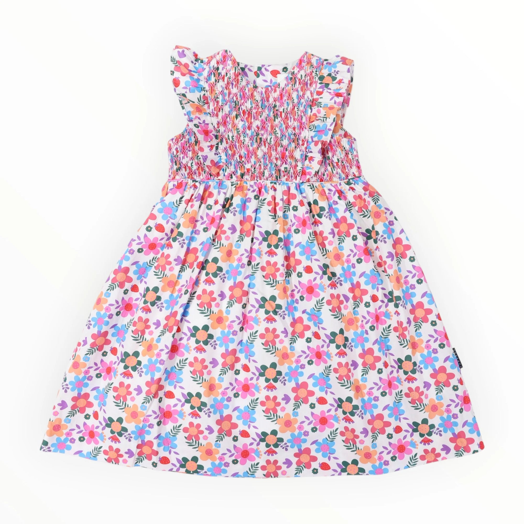 Smocked Bold Floral Dress