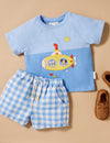 Purebaby Gingham shorts- Ocean