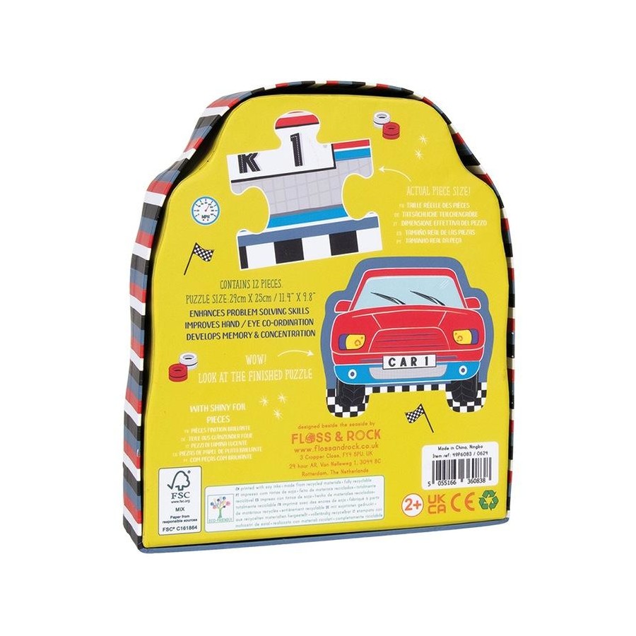 Floss &amp; Rock 12 Pc Shaped Jigsaw Puzzle – Cars