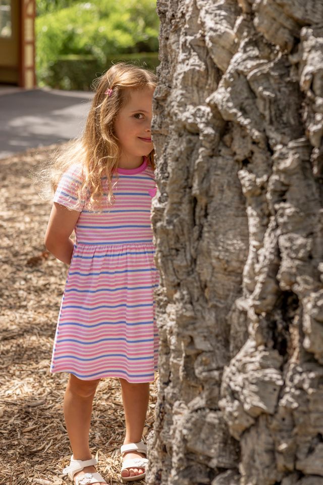 Milky Pretty Stripe Rib Dress