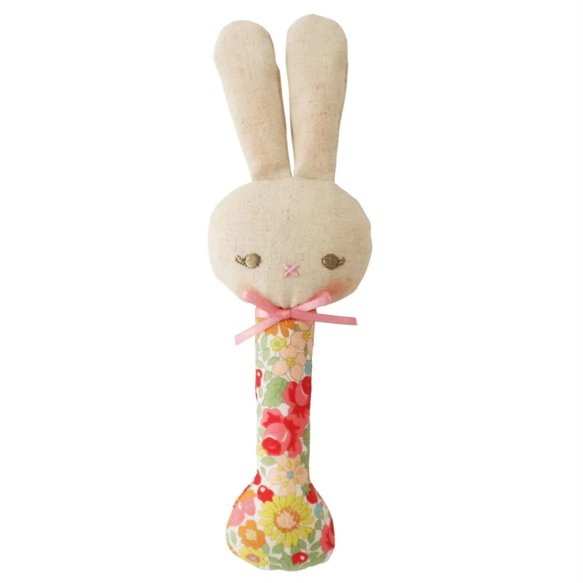 Alimrose Bunny Stick Rattle -  Spring Blossom