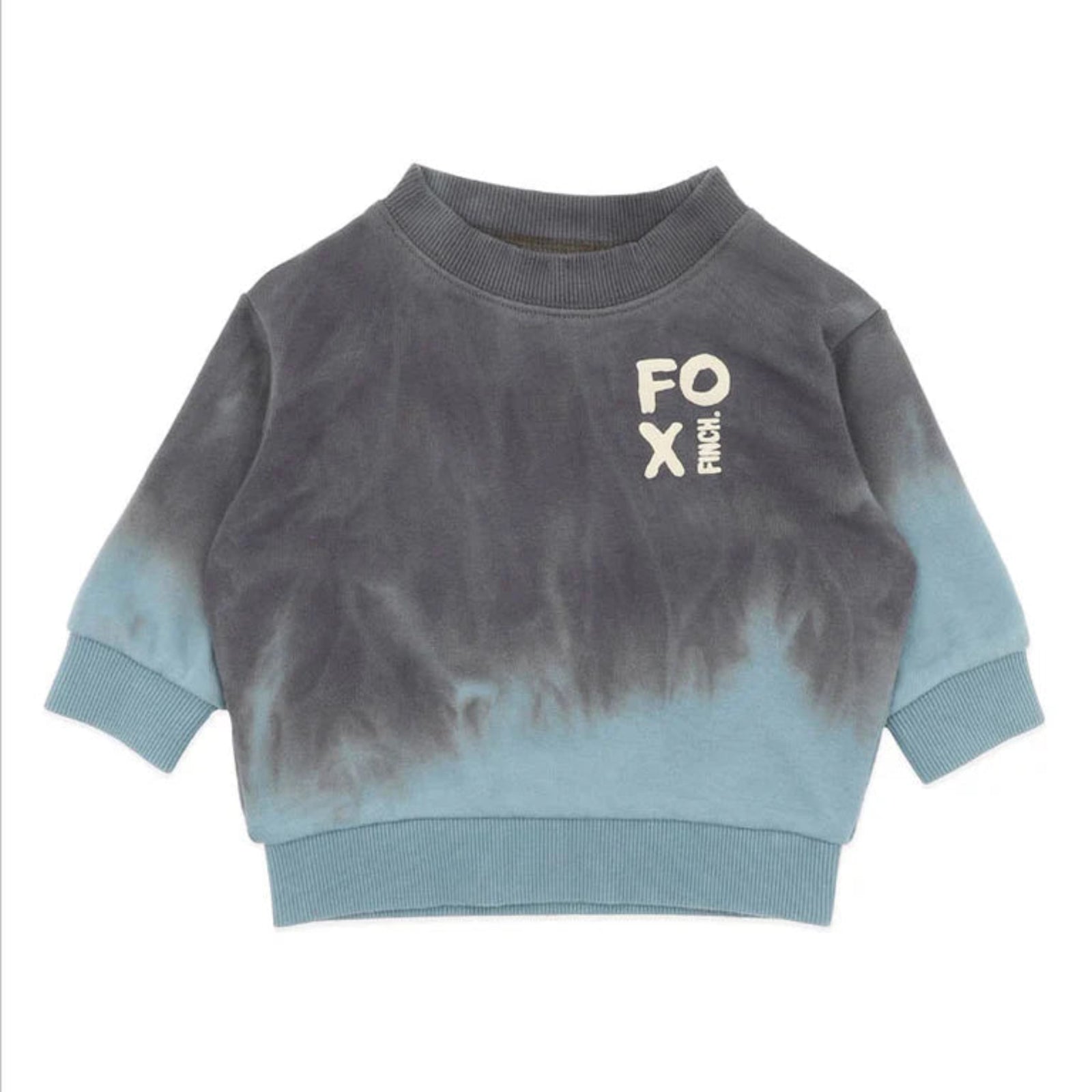Fox & Finch Teal Dip Dye Sweatshirt - Charcoal/teal